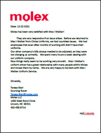 customer testimonial Molex